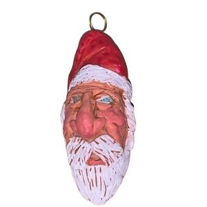 Handcrafted Santa‎ Claus Ornament - Red and White